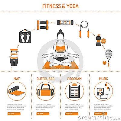 Yoga and Fitness Concept Vector Illustration