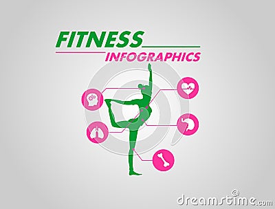 Yoga Fitness Infographic Logo Illustration Art Stock Photo