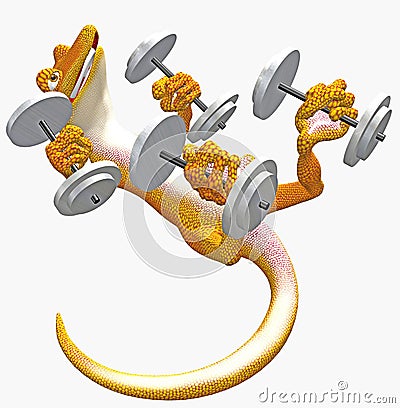 Yoga gecko toon Stock Photo