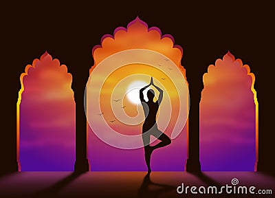 Yoga Cartoon Illustration