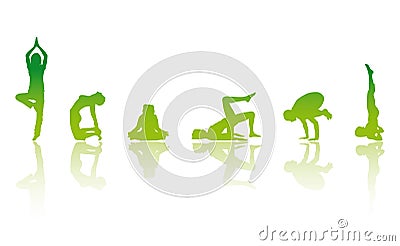 YOGA Girls Vector Illustration