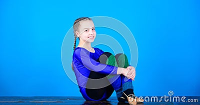 Yoga gives energy. Fitness diet. Energy. Sport and health. Acrobatics gym workout of teen girl. Gymnastics. Happy child Stock Photo