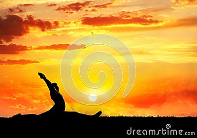 Yoga hanumanasana monkey pose Stock Photo