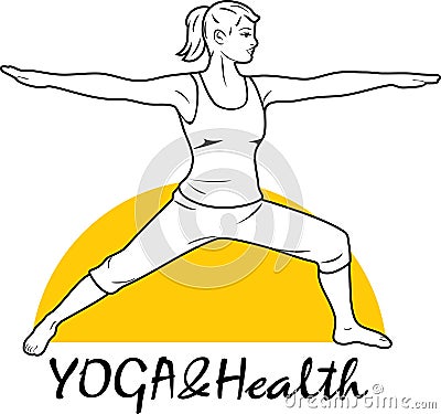 Yoga and health. Icon for design Vector Illustration