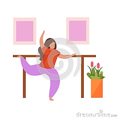 Yoga Hobby Flat Composition Vector Illustration