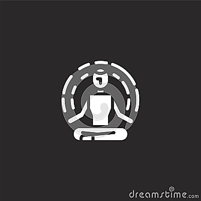 yoga icon. Filled yoga icon for website design and mobile, app development. yoga icon from filled hobby collection isolated on Vector Illustration