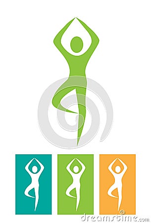 Yoga Icons Logos Illustration 1 Vector Illustration