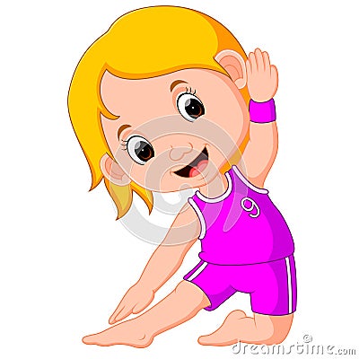 Yoga kids. Gymnastic for children and healthy lifestyle Vector Illustration