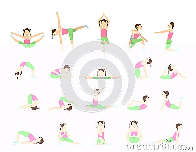 Yoga for kids. Vector Illustration