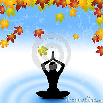 Yoga Leaves Indicates Meditate Relaxation And Plant Stock Photo