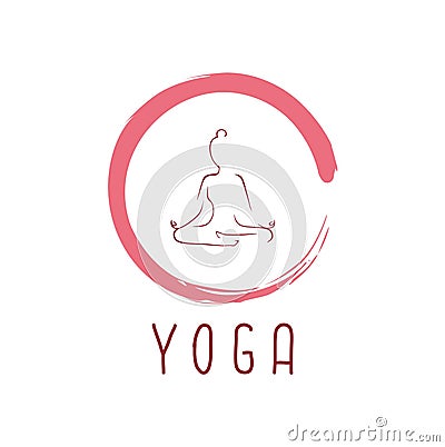 Yoga Logo with Zen Vector Design Vector Illustration