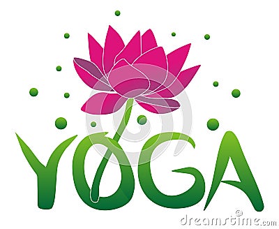 Yoga and lotus flower. Hinduism philosophy. Vector Illustration