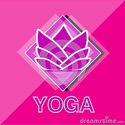 Yoga lotus flower logo Stock Photo