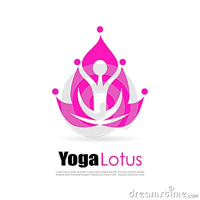 Yoga lotus logo Vector Illustration