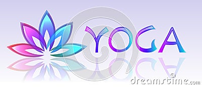 Yoga lotus logo on white background Vector Illustration