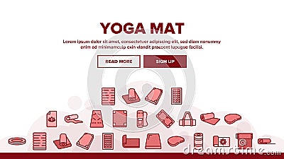 Yoga Mat Accessory Landing Header Vector Vector Illustration