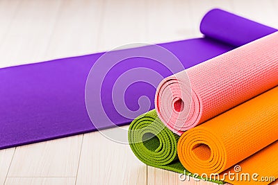 Yoga mat Stock Photo