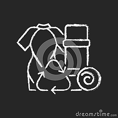 Yoga mats from recycled wetsuits chalk white icon on dark background Vector Illustration