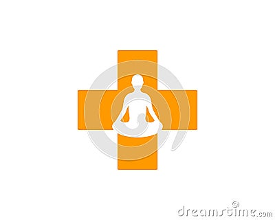 Yoga Medicine Icon Logo Design Element Vector Illustration