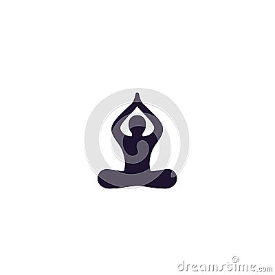 Yoga, meditation, lotus pose icon Vector Illustration