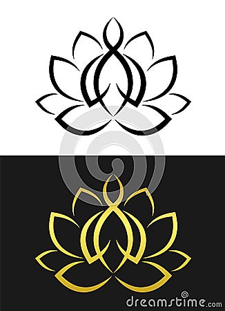 Yoga meditation lotus symbol vector art design Vector Illustration