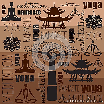 Yoga meditation namaste vector Vector Illustration