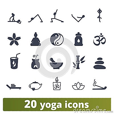 Yoga And Meditation Practices Icons Collection Vector Illustration