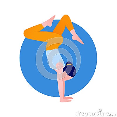 Yoga meditation, sports, gymnastics, fitness relaxation. Vector illustration of yoga poses Vector Illustration