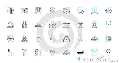 Yoga mindfulness linear icons set. Meditate, Om, Chakra, Serenity, Asana, Namaste, Calm line vector and concept signs Vector Illustration