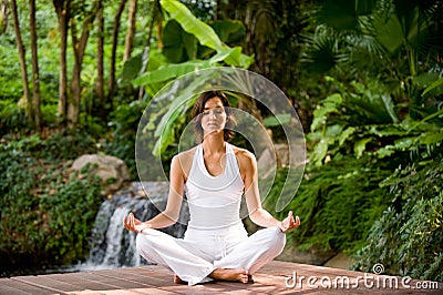 Yoga Outside Stock Photo