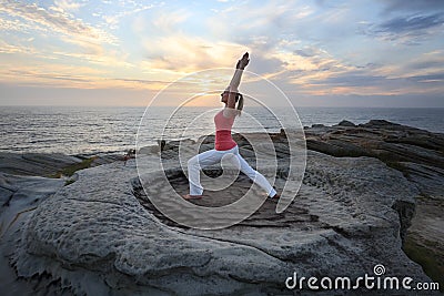 Yoga Pilates Fitness stretch low lunge Stock Photo