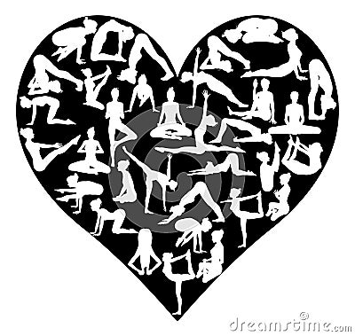 Yoga pilates heart Vector Illustration