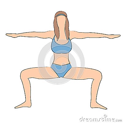 Yoga plie squat Stock Photo