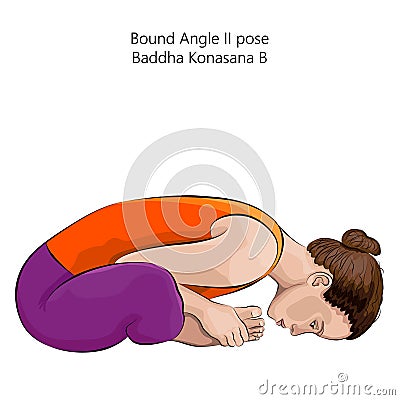 Yoga pose. Baddha Konasana B Vector Illustration