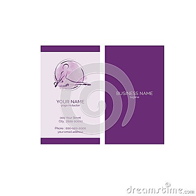 Yoga pose business card vector template Vector Illustration