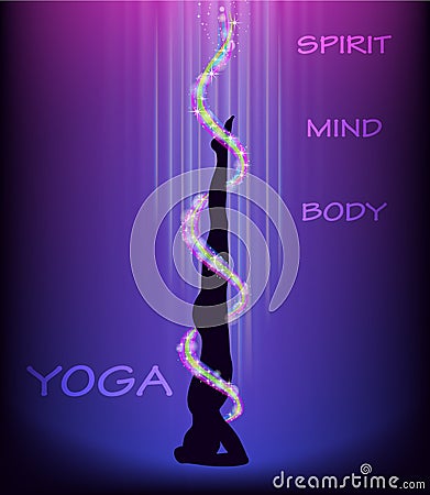 Yoga pose - headstand. Vector Illustration