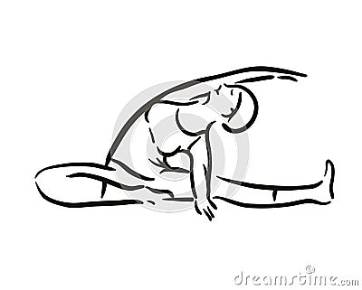 Yoga pose illustration on white backgroundRelax and meditate. Healthy lifestyle. Balance training. Vector Illustration