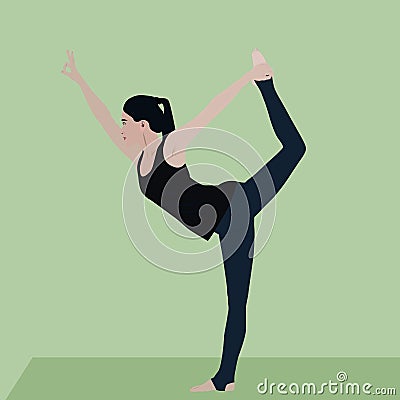 yoga pose Cartoon Illustration