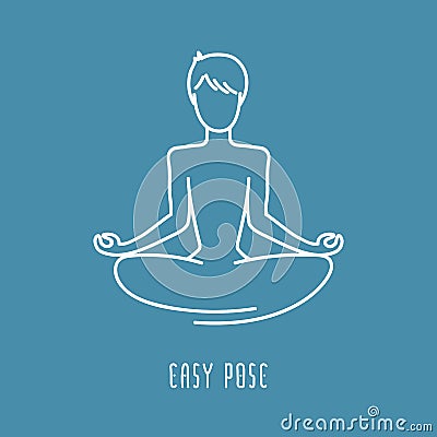 Yoga pose line icon Vector Illustration