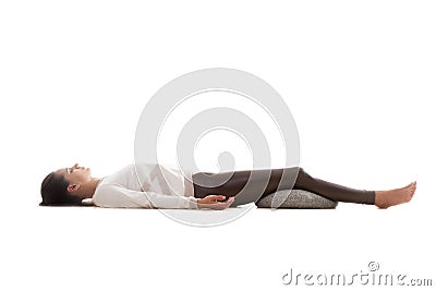Yoga pose shavasana Stock Photo