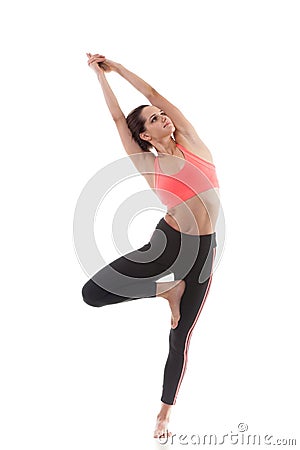 Yoga Pose vrikshasana Stock Photo