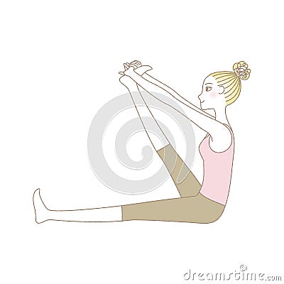 Yoga pose, woman in Heron Pose Stock Photo