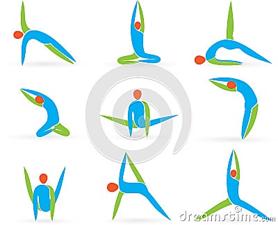 Yoga poses Vector Illustration