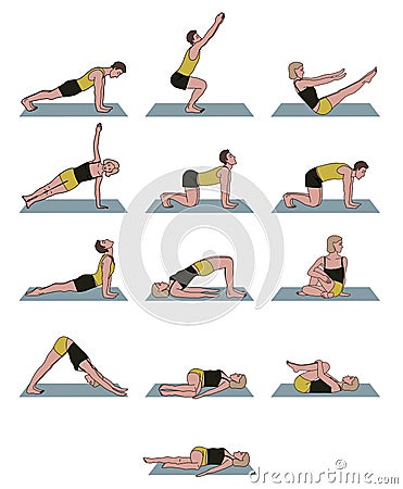 Yoga poses Vector Illustration