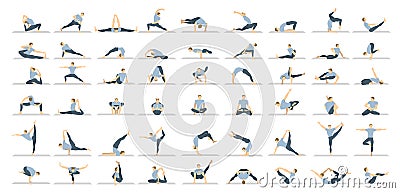 Yoga poses set. Vector Illustration