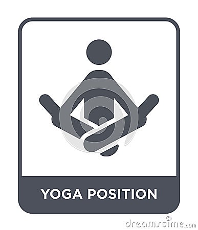 yoga position icon in trendy design style. yoga position icon isolated on white background. yoga position vector icon simple and Vector Illustration