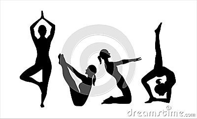 Yoga positions Vector Illustration