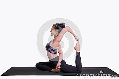 Yoga postures create a healthy concentration and shape. woman Yo Stock Photo