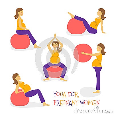 Yoga for pregnant woman Vector Illustration