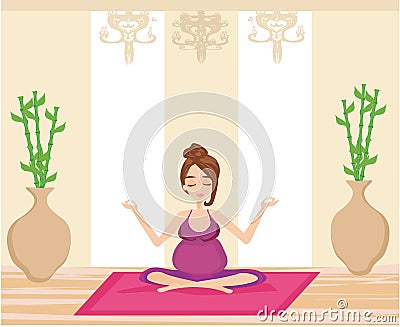 Yoga for pregnant woman Vector Illustration